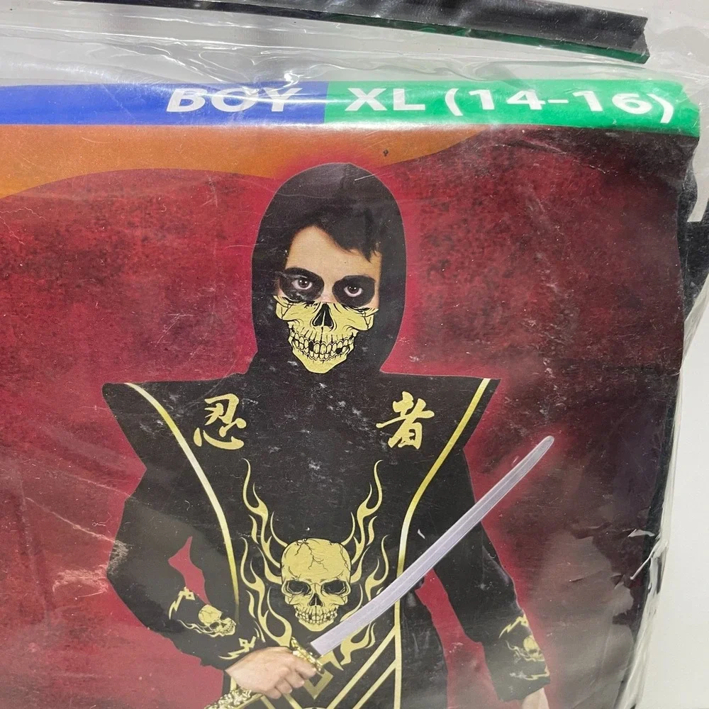 Skull‎ Ninja Costume NEW Boys XL 14-16 Party Theater